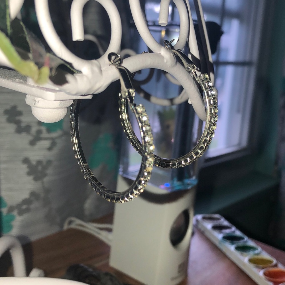 large jewel hoop earrings